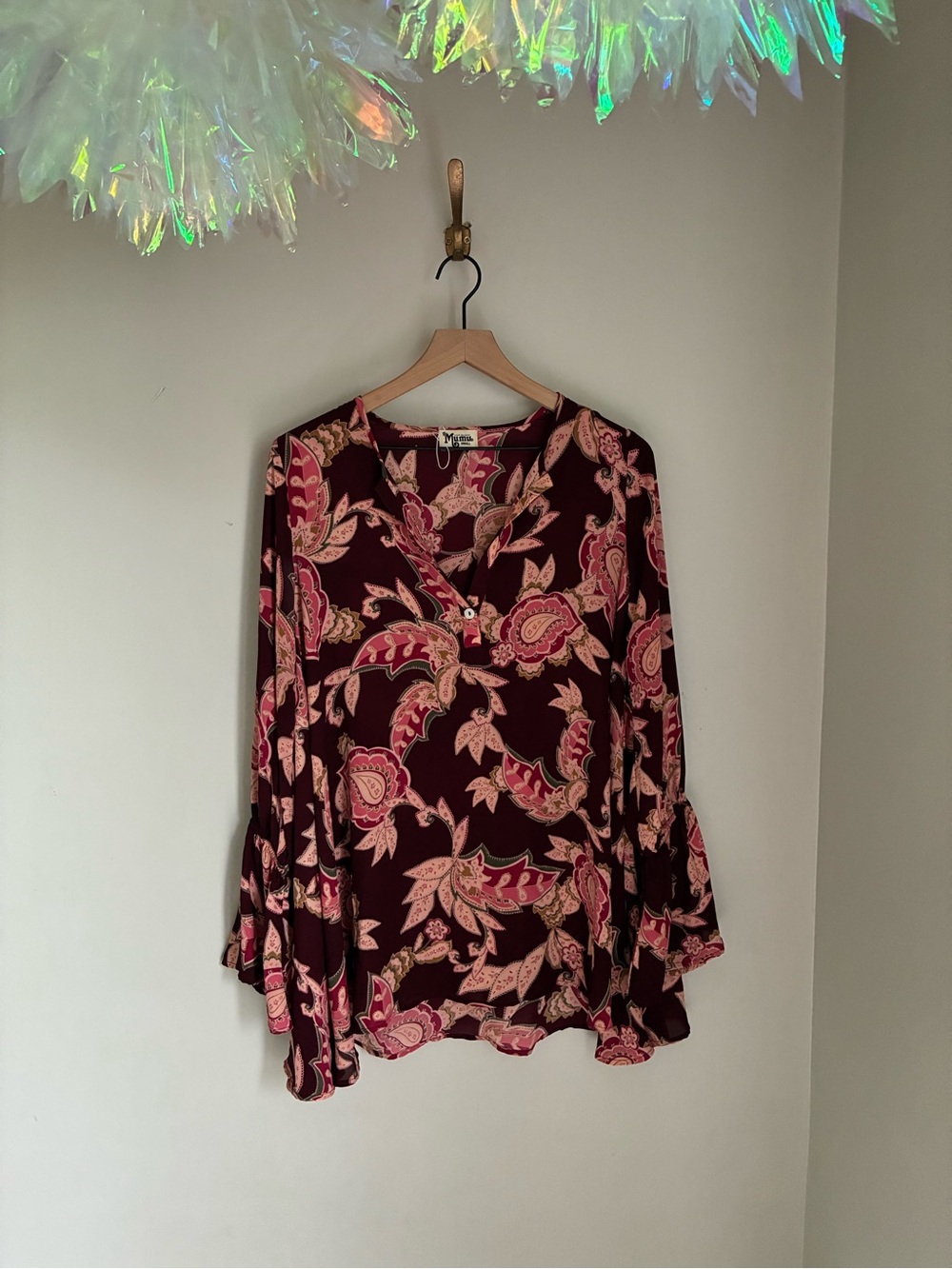 Show Me Your Mumu Floral Boho Long Sleeve Blouse Small